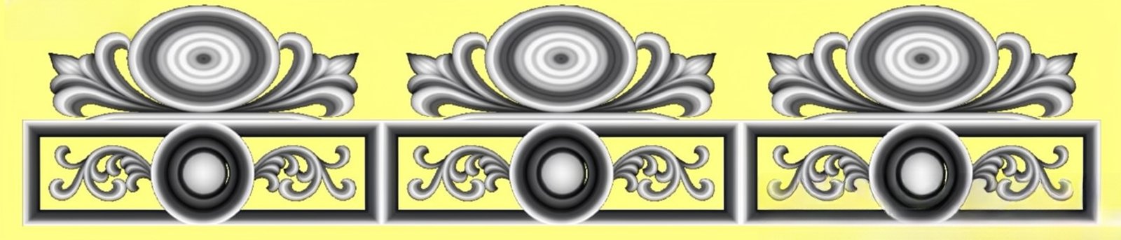 Mix - MIX-45 Classical Decorative Border Panel 3D Relief Design